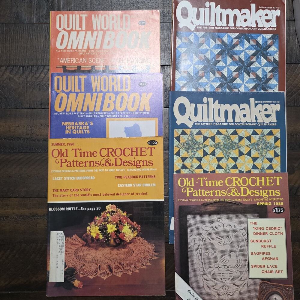 Vintage Quilt World Omnibook Quiltmaker Magazine Crochet Patterns Lot 1980s